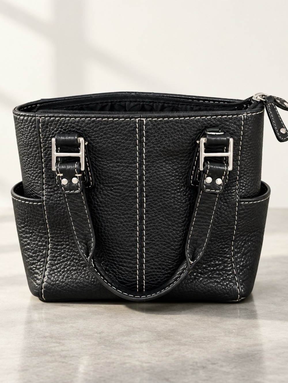 Vintage Pebbled Leather Fossil Tote
